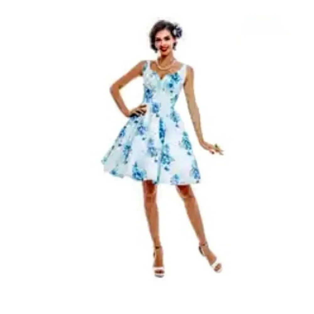 NWOT! Structured Retro Floral A-line Dress Sisjuly